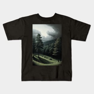Cool Summer Morning in a Pine Forest Kids T-Shirt